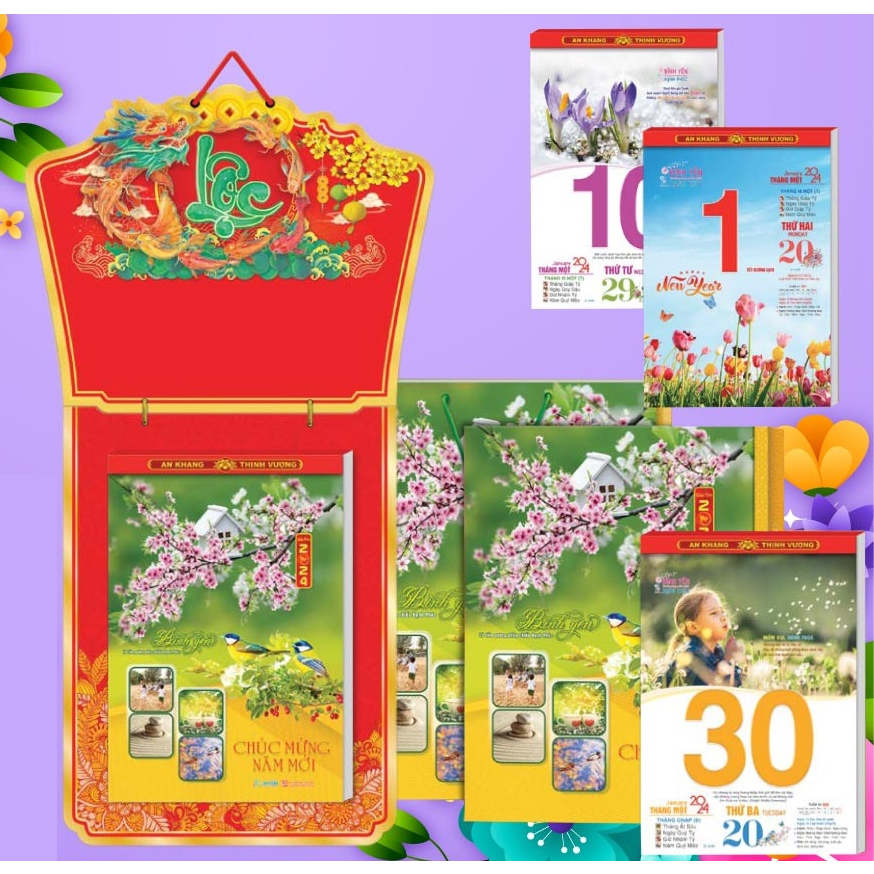 LỊCH TẾT 2024 - BLOC CỰC ĐẠI 2024, KT 25X35CM – CHỦ ĐỀ: BÌNH YÊN