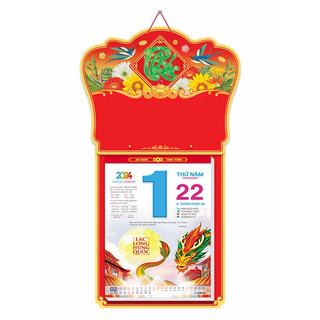 Lịch tết 2024 - bloc siêu cực đại 2024, kt 30x40cm – sống xanh - lạc long hưng quốc