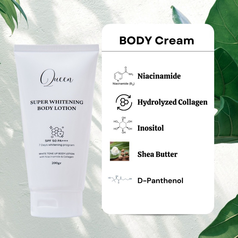 Kem Body Queen Niacinamide & Collagen Dưỡng Trắng Da Toàn Thân 200g
