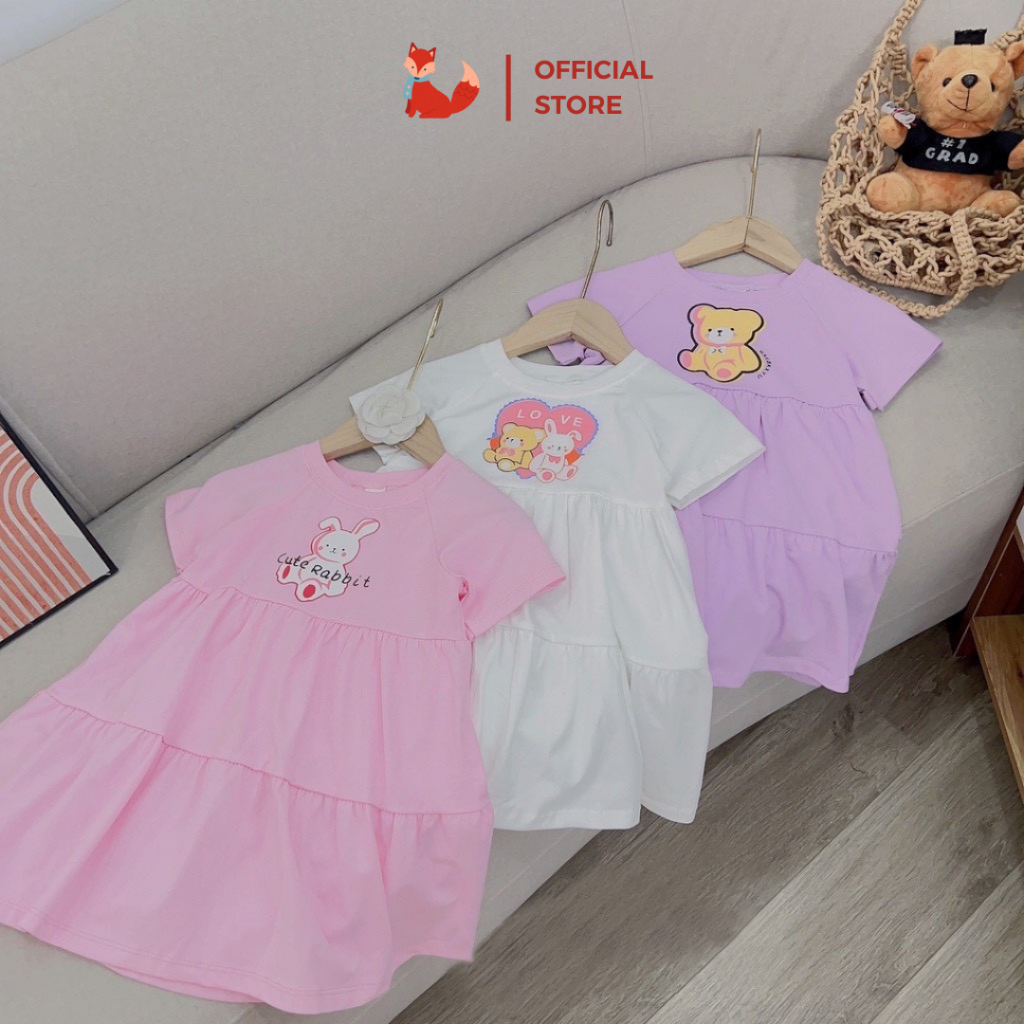 Váy tầng cotton hình in dễ thương (10-30kg) - VA49