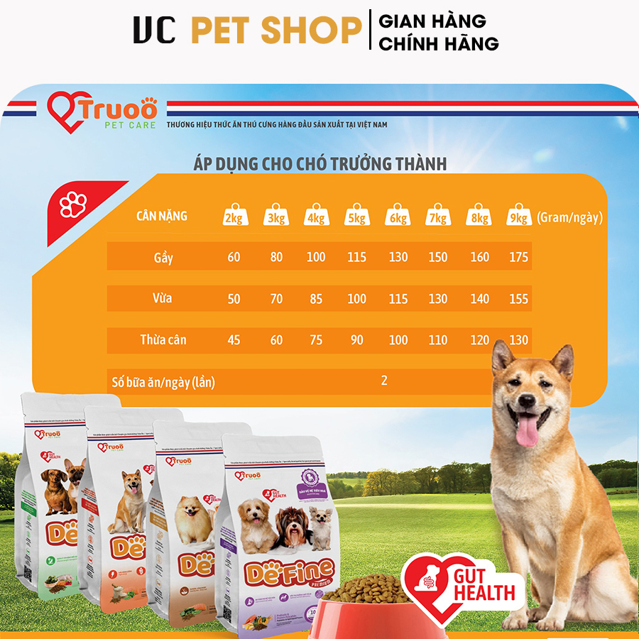 Thức ăn cho chó Phốc Sóc trưởng thành Define phát triển trí não và năng động 500g | VC Pet Shop