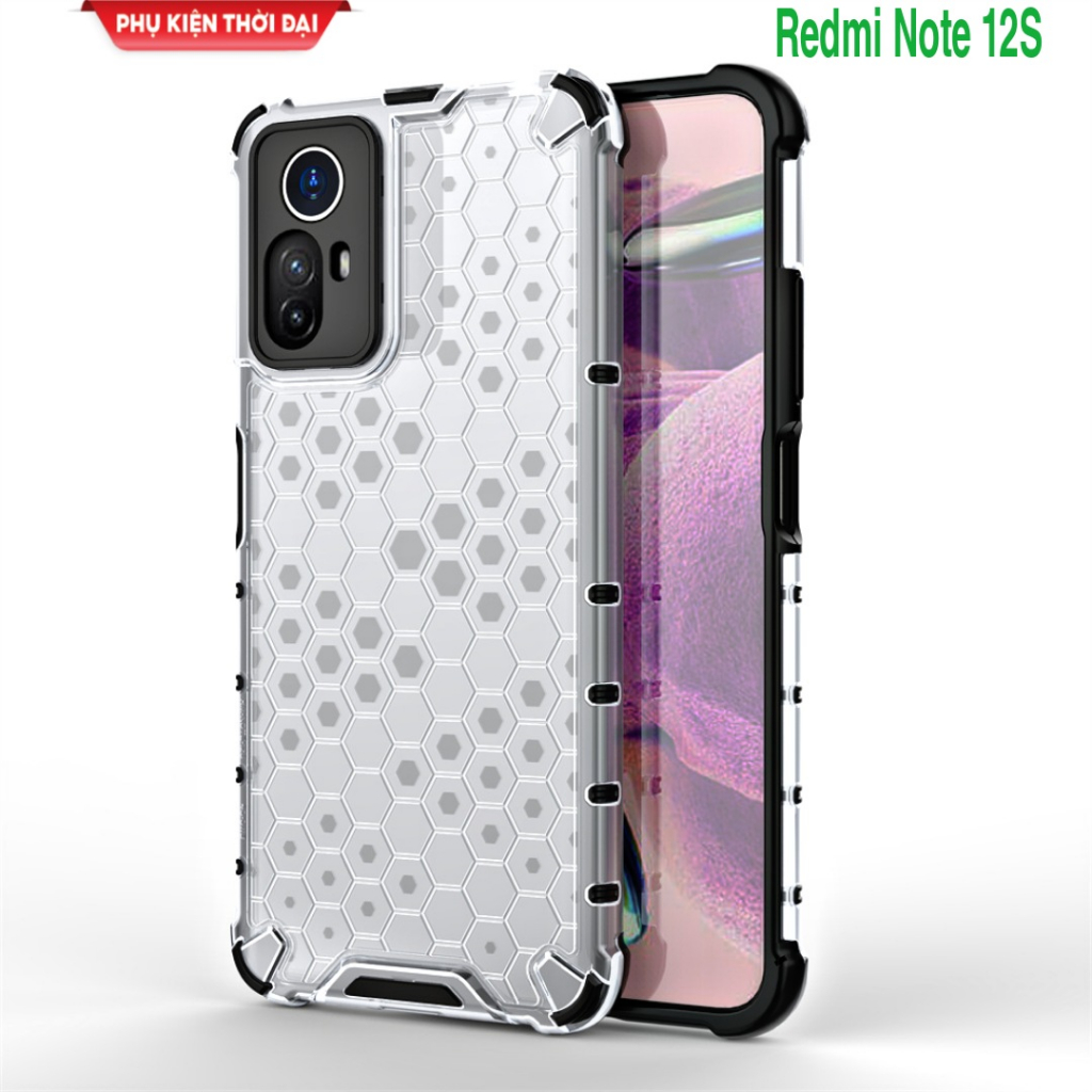 Ốp lưng Redmi Note 11 / 11s 4G / Note 12 / 12 4G / Note 12S tổ Ong vân lục lăng chống sốc chống va đập siêu bền
