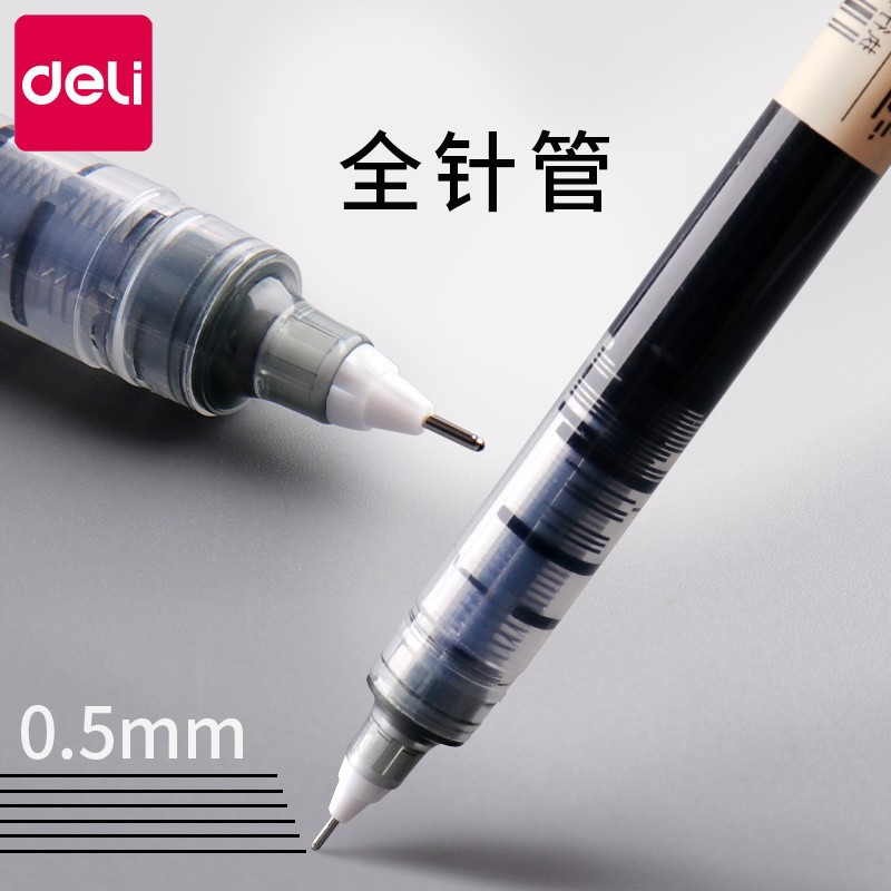 Bút Nước Gel Deli S856 Bút Thẳng Dung Lượng Lớn 0.5mm Viết Bút Trung Tính Bút Nước Màu Đen Xanh Đỏ