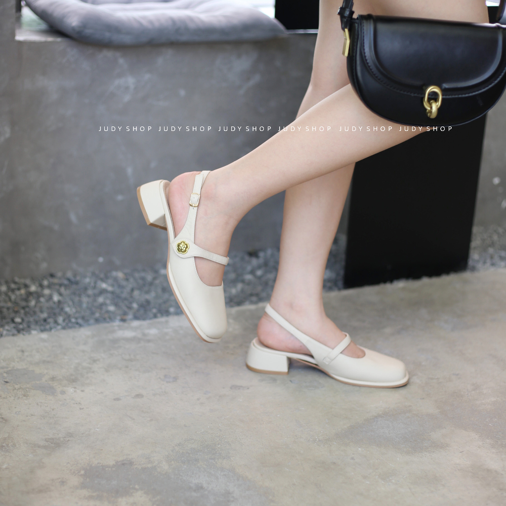 Sandal Slingback Mũi Bầu Quai Ngang 4p QCCC