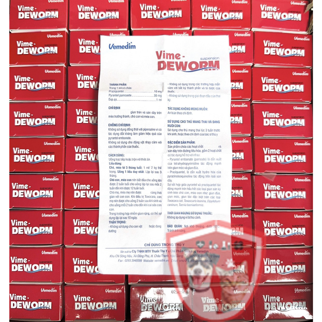 𝑉𝑖𝑚𝑒-𝐷𝑒𝑤𝑜𝑟𝑚 - Siro hỗ trợ ngăn ngừa và giải quyết 𝑮𝒊𝒖𝒏 𝒔𝒂́𝒏 cho chó mèo chính hãng - Chai 20ml