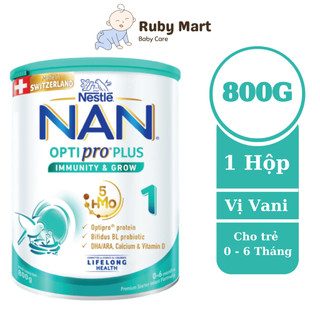 Sữa bột nestlé nan optipro plus 1 800g/lon với 5hmo sản xuất tại thụy sĩ