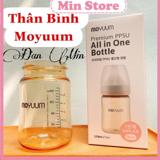 Thân bình sữa Moyuum 170ml 270ml chính hãng Hàn Quốc, thân bình moyuum trơn - mây - hoa - lạc đà
