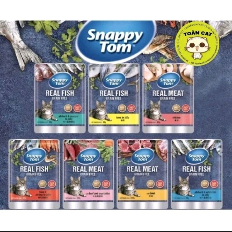 Combo 12 gói Pate snappy tom gói 85g cho mèo - Pate cho mèo