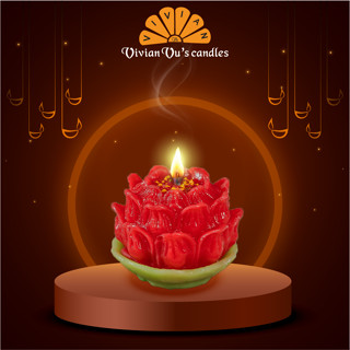 Nến Đôi Hoa Sen 5 Vivian Vũ Nhiều Màu Phù Hợp Đi Lễ Chùa Thờ Cúng - Vivian Vu's Candles Size 5 - Dòng Nến Tâm Linh