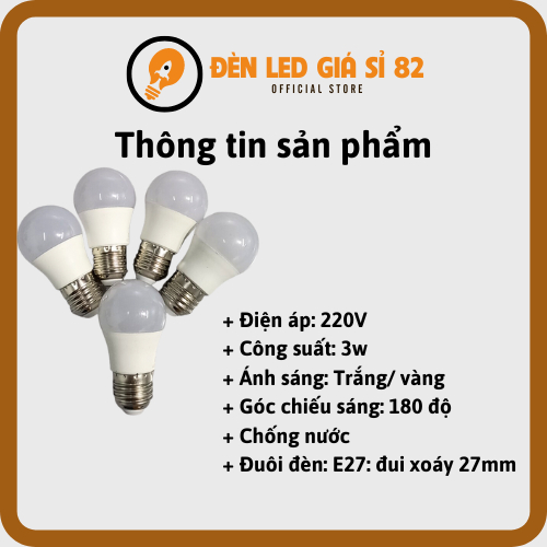 Bóng Đèn Led Búp Kín Nước, Bóng Đèn Led TỪ 3W ĐẾN 12W Trang Trí Ngoài Trời, Sân Vườn,Quán, Cà Phê