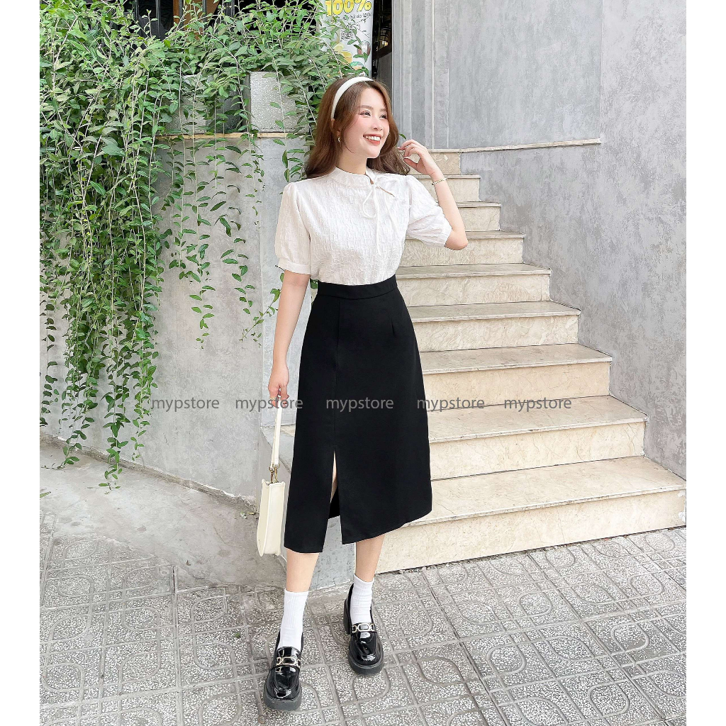 Chân váy dài form A xẻ cá tính mypstore