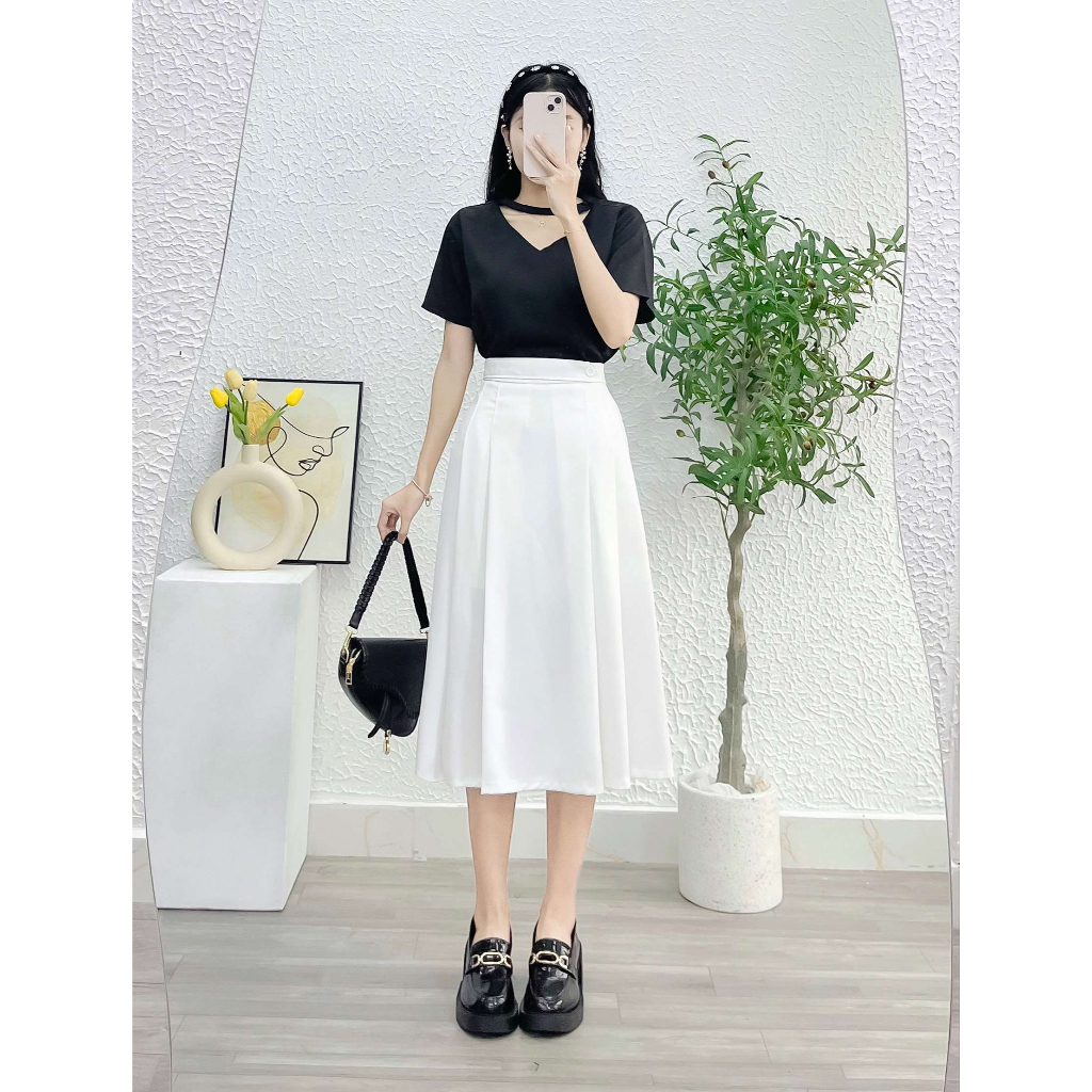 Chân váy xếp ly 2 bên đai lưng mypstore