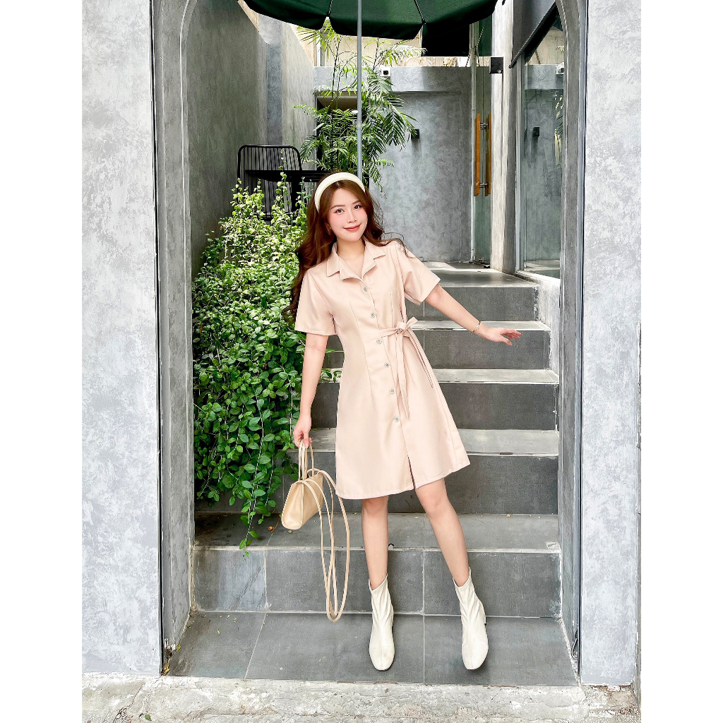 Đầm vest chữ A cột nơ 1 bên mypstore D01