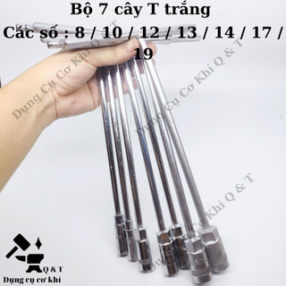 Tuýp chữ t , Tay vặn khẩu bộ 7 chiếc (8 , 10 , 12 , 13 , 14 , 17 , 19 )