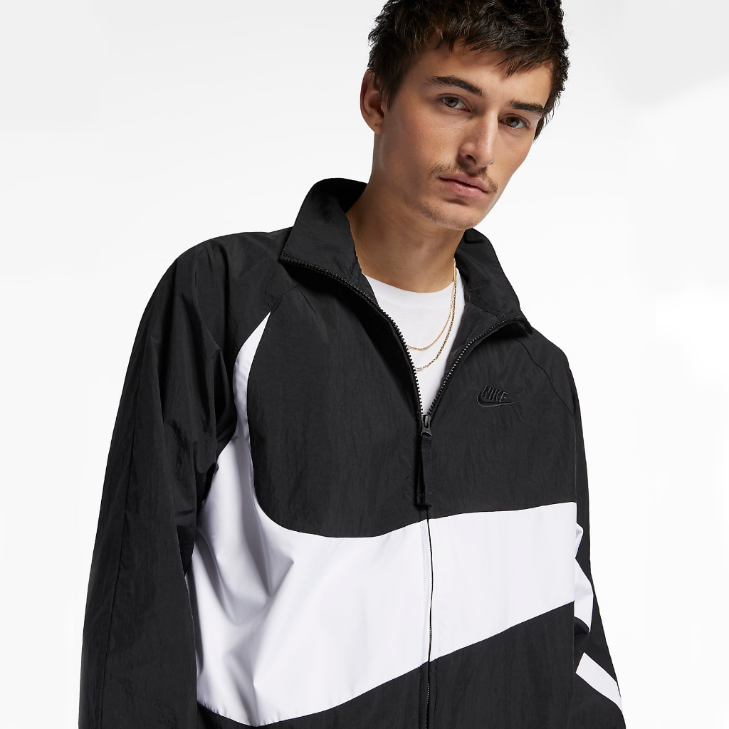 NinekeOnstock - Áo Khoác Nam Nike Sportwear Big Swoosh Jacket - Đen / Trắng