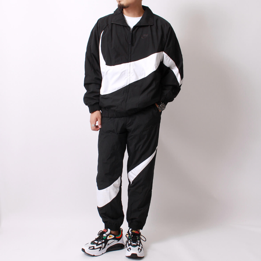 NinekeOnstock - Áo Khoác Nam Nike Sportwear Big Swoosh Jacket - Đen / Trắng
