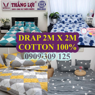 Drap 2mx2m cotton 100% , ga trải giường cao cấp chuẩn logo cty