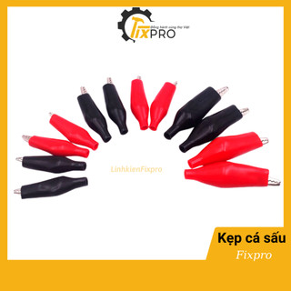 Kẹp cá sấu loại to dài 4.5cm 2 màu đỏ đen