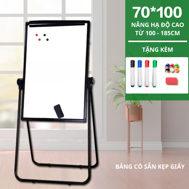 Bảng flipchart văn phòng viết bút lông chân chữ U cao cấp không dòng kẻ kích thước 60x90cm có thể nâng chỉnh chiều cao