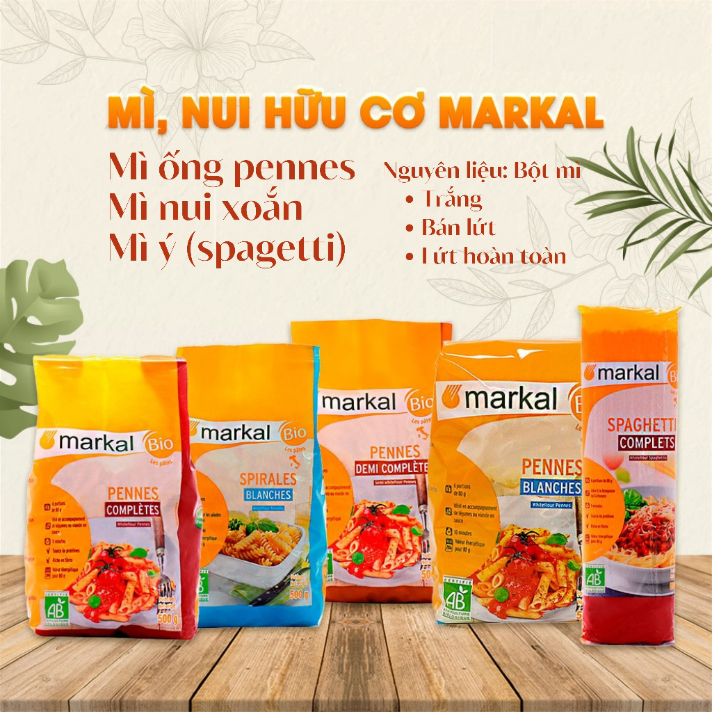 Nui mì hữu cơ organic pasta Markal 500g nhập khẩu Pháp