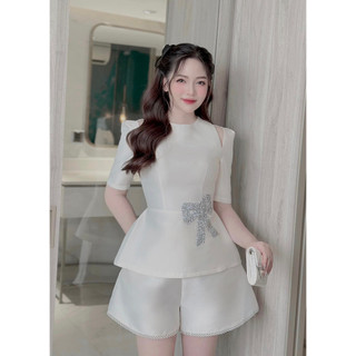 Ara - Áo sơ mi đính nơ tay khoét thiết kế cao cấp Al14