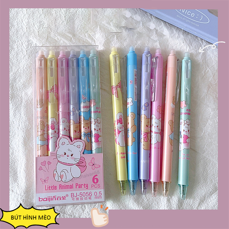 Bút Bi Xoá Được Nhiều Mẫu Cute, Bút Gel Có Đầu Xóa Được Ngòi Kim 0,5mm Nhiều Mẫu Mã Dễ Lựa Chọn