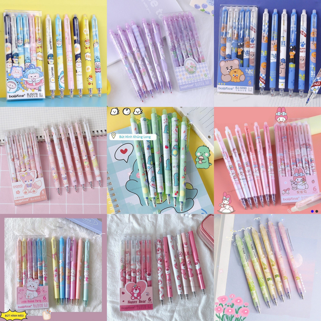 Bút Bi Xoá Được Nhiều Mẫu Cute, Bút Gel Có Đầu Xóa Được Ngòi Kim 0,5mm Nhiều Mẫu Mã Dễ Lựa Chọn