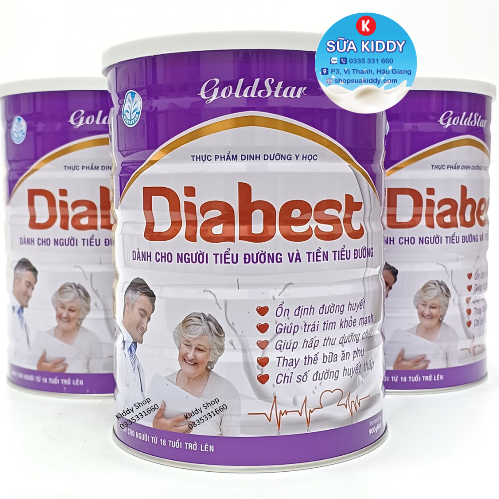 Sữa Tiểu đường GOLDSTAR DIABEST 900G dành cho người tiểu đường, dinh dưỡng cao, tốt cho tim mạch, ổn định huyết áp