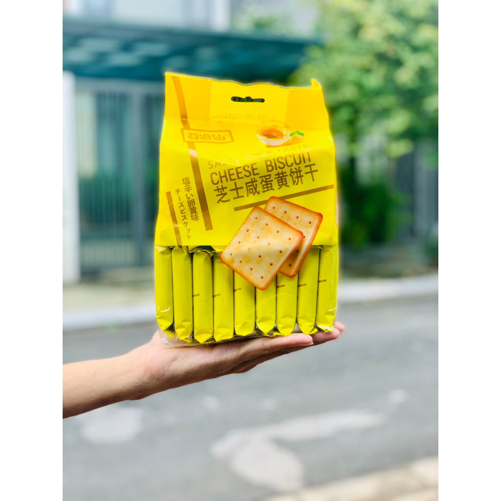Bánh Quy Mặn 408g Vị Phô Mai và Trứng Muối