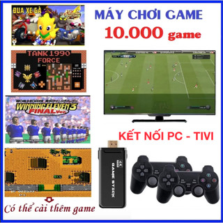 Game Stick 4k V2 Pro 2023, Máy chơi game điện tử 4 nút cầm tay, 64GB có 10.000 trò + 50 game mới tải thêm máy chơi game