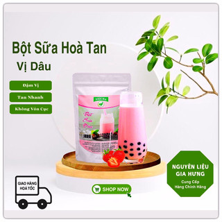 Bột sữa neicha vị dâu/ nguyên liệu pha trà sữa pha sẵn siêu nhanh, thơm ngon béo ngậy.