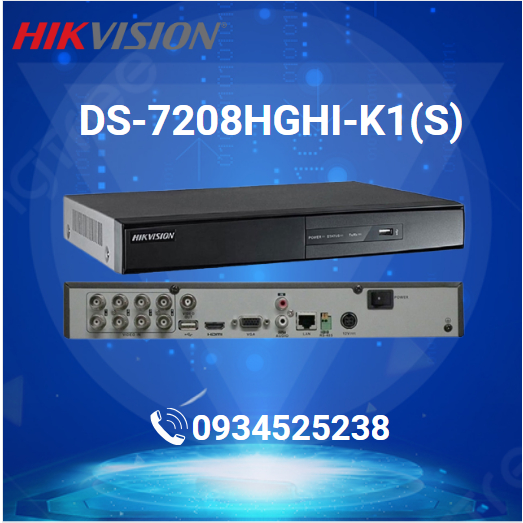 Đầu Ghi Hình Hikvision 8 Kênh DS-7208HGHI-K1(S) Hỗ Trợ Camera 2MP
