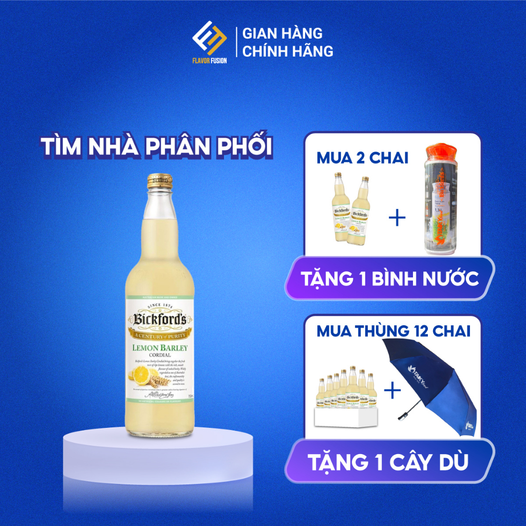 Siro Bickford's Chanh Lúa Mạch | Thể Tích Khủng 750ml | Nhập Úc!