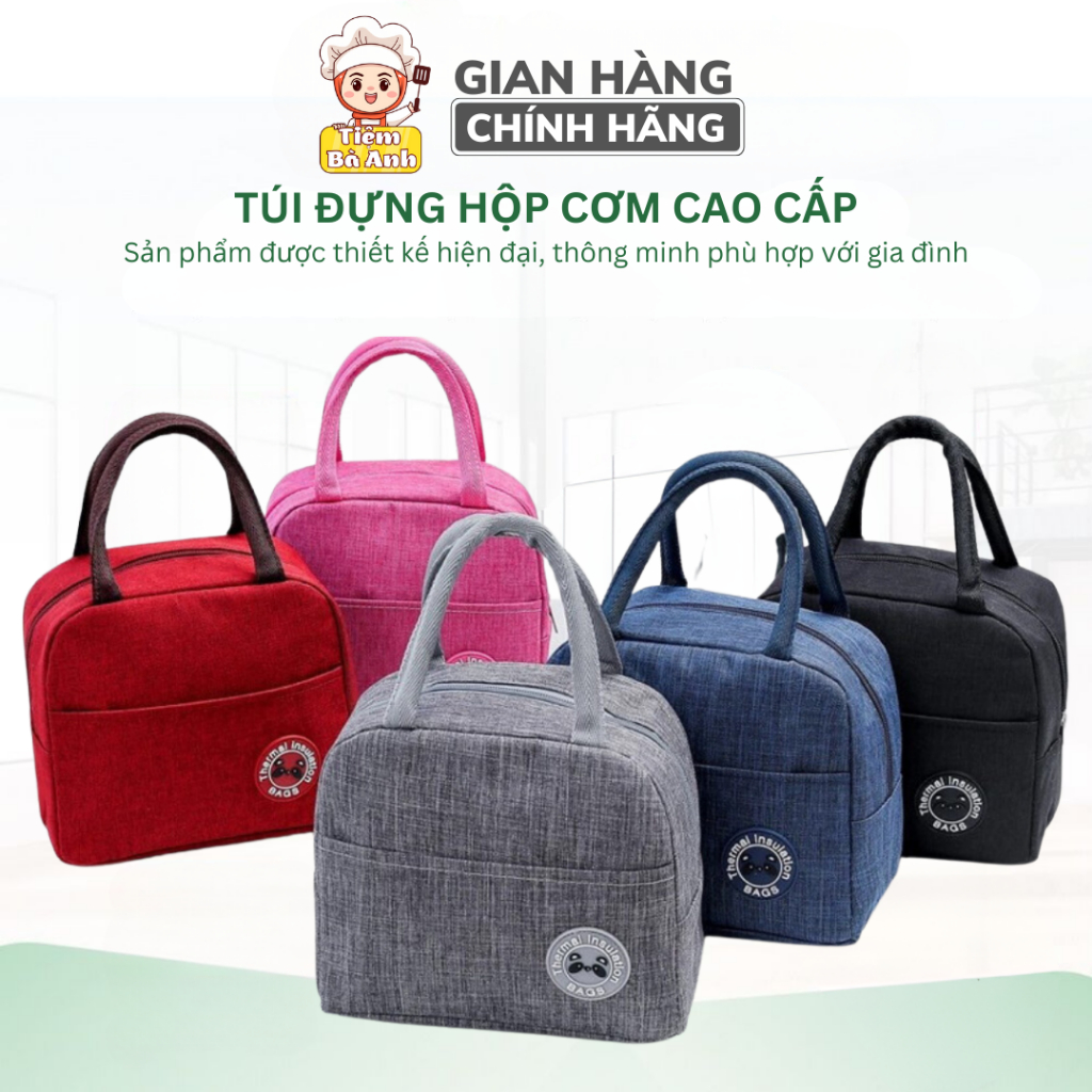 Túi giữ nhiệt đựng đồ kiểu nhật,mang cơm đựng hộp thức ăn gọn gàng không bay hơi, quai cầm tiện dụng