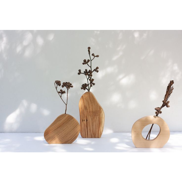 Lọ hoa gỗ đẹp, bình hoa bằng gỗ cắm hoa giả, hoa khô, hoa lụa Góc Decor