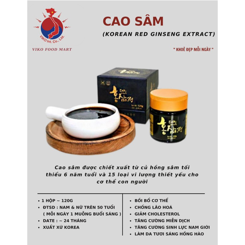 CAO HỒNG SÂM 6 NĂM TUỔI DEMYUNG KOREA