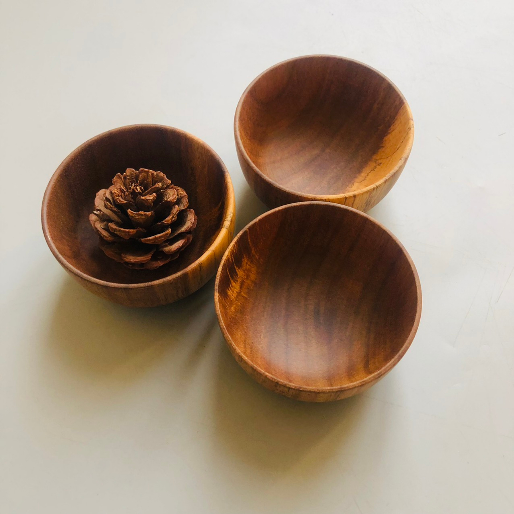 Bát Gỗ Keo Tự Nhiên Nhỏ Xinh 9x5 cm, Bát Đựng Sốt Chấm, Gia Vị, Bát Ăn Cơm, Soup An Toàn Cho Sức Khỏe