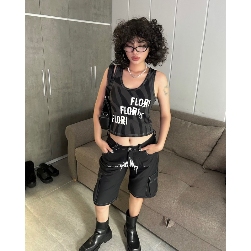 Áo thun 3 lỗ 𝐅𝐋𝐎𝐑𝐈* 𝐓𝐀𝐍𝐊𝐓𝐎𝐏