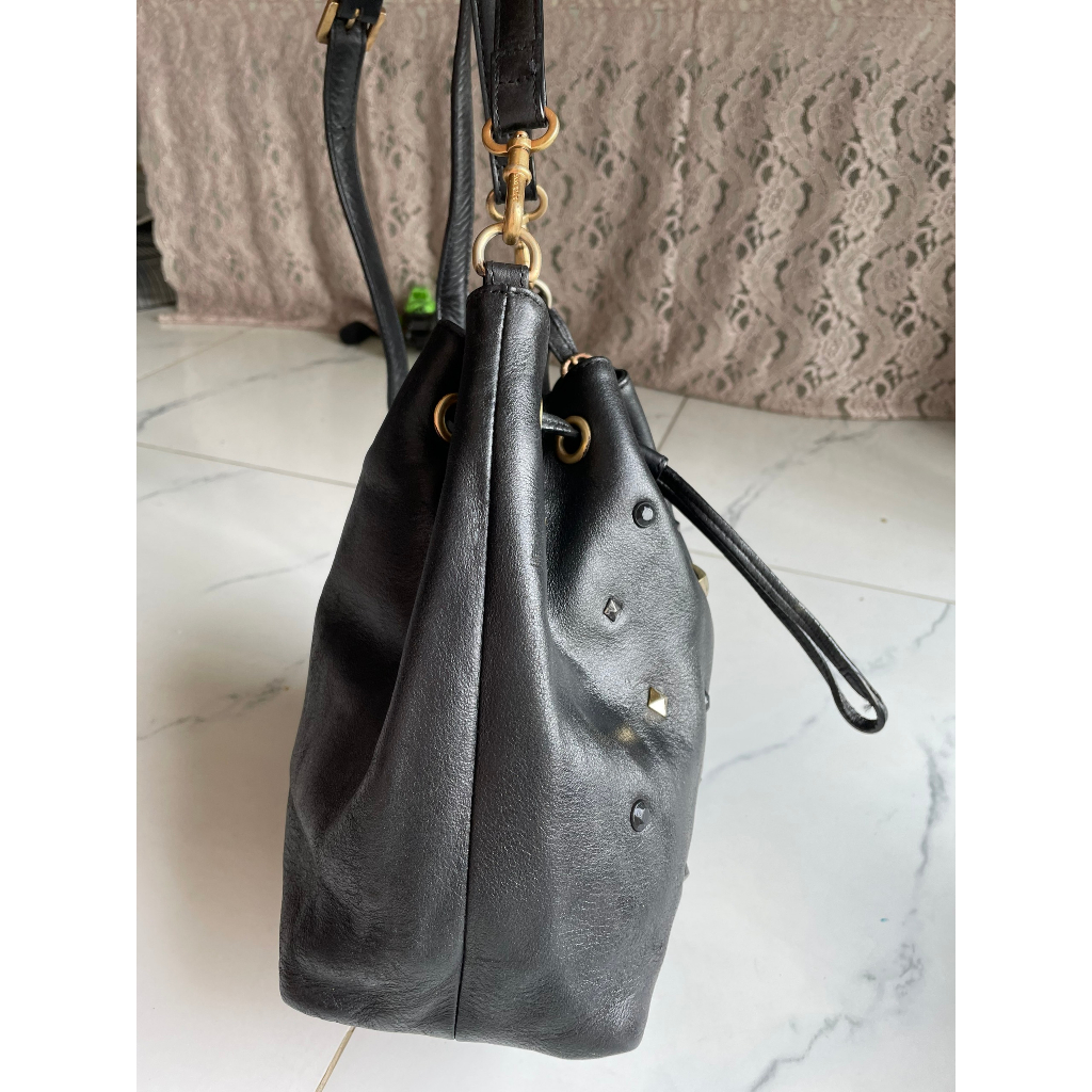 Lc141 Bucket si đeo chéo da thật cực dày hiệu Couronne