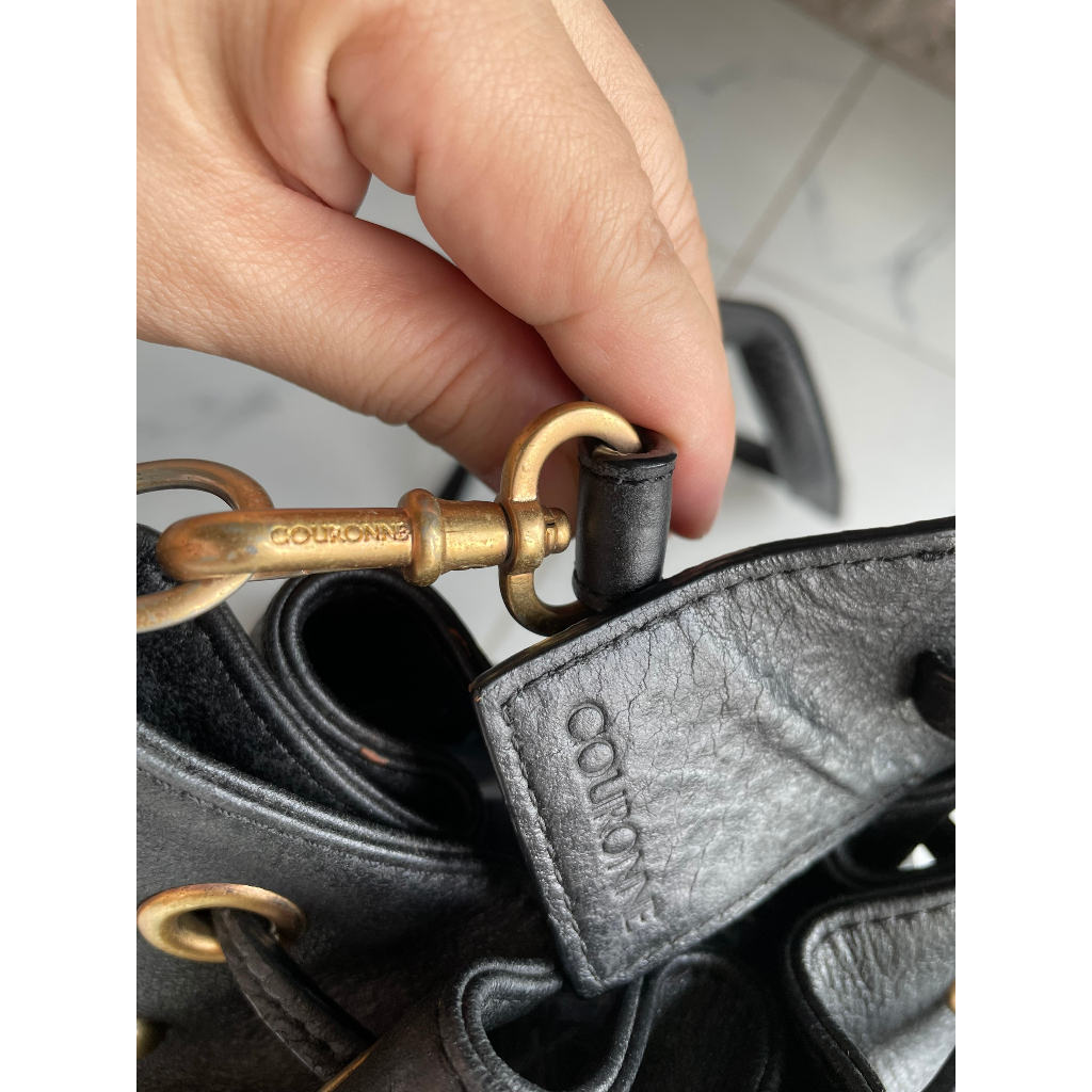 Lc141 Bucket si đeo chéo da thật cực dày hiệu Couronne