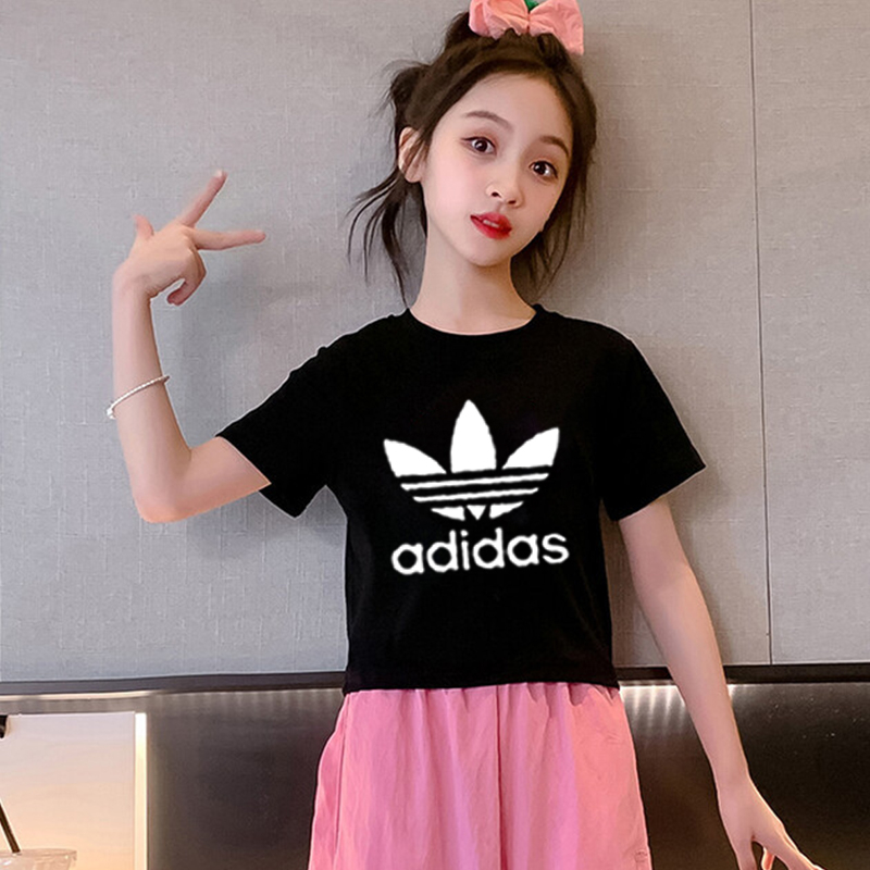 Áo croptop cho bé gái cotton đen đủ màu ADI.DAS size đại 25kg-50kg mang xinh cho bé-croptop trẻ em KIDS GENZ