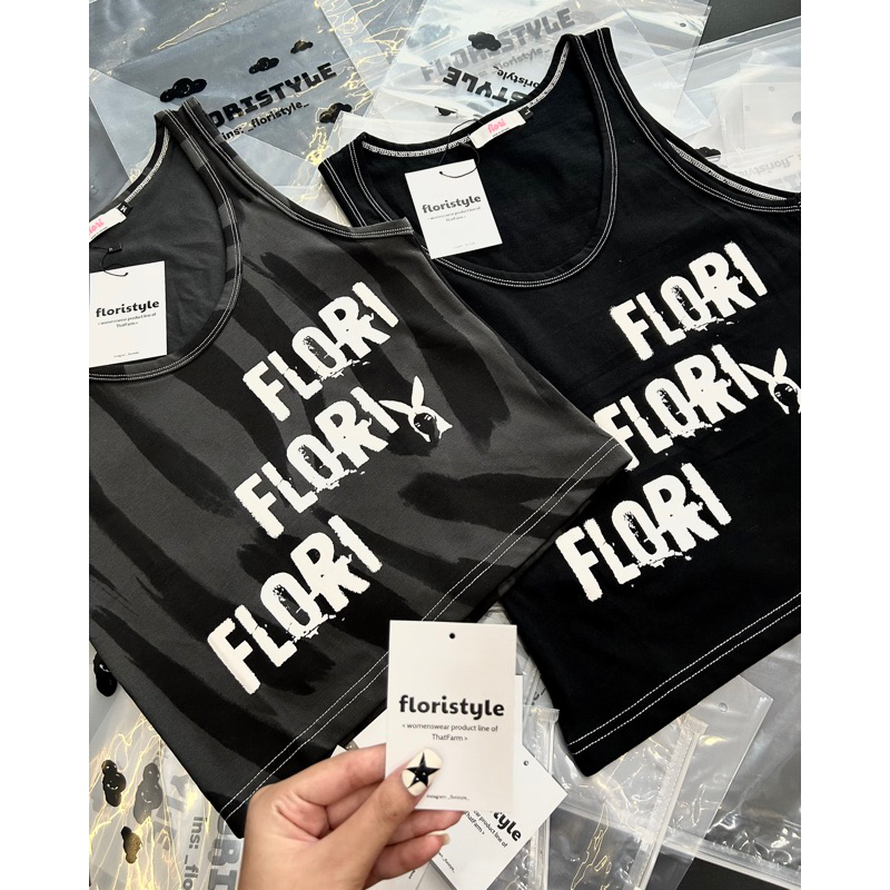 Áo thun 3 lỗ 𝐅𝐋𝐎𝐑𝐈* 𝐓𝐀𝐍𝐊𝐓𝐎𝐏