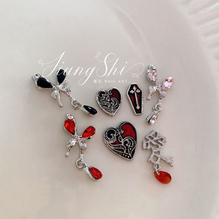 Set 5 charm bướm,charm tim trang trí móng