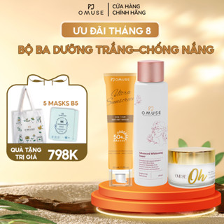 Bộ 3 dưỡng da trắng sáng chống nắng toàn diện OMUSE Oh So Glowy Brightening Set