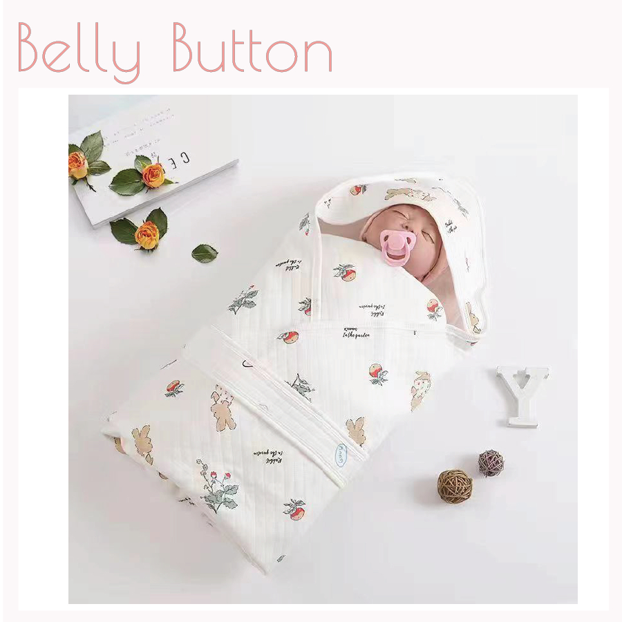 Khăn Ủ Có Đai BellyButton Mùa Hè Cho Bé Sơ Sinh 0 - 1 Tuổi, Chất Liệu 100% Cotton Dễ Dàng Giặt Sạch