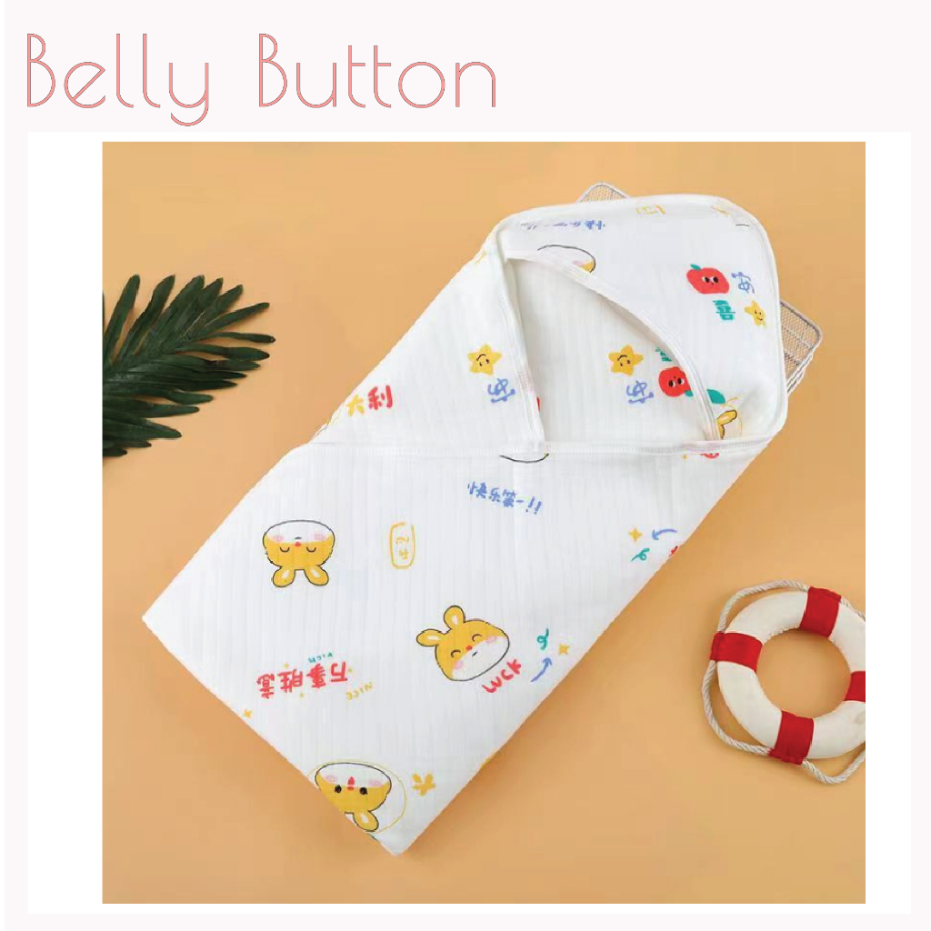 Khăn Ủ Có Đai BellyButton Mùa Hè Cho Bé Sơ Sinh 0 - 1 Tuổi, Chất Liệu 100% Cotton Dễ Dàng Giặt Sạch