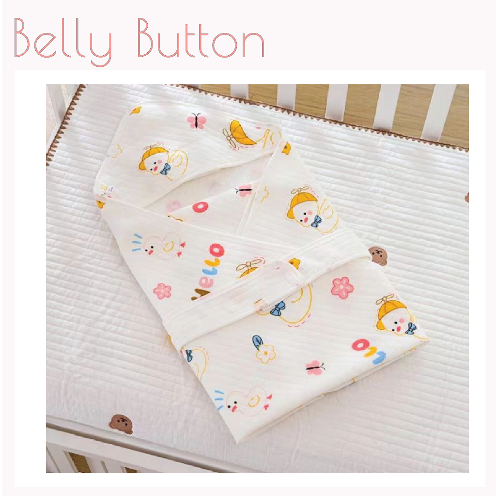 Khăn Ủ Có Đai BellyButton Mùa Hè Cho Bé Sơ Sinh 0 - 1 Tuổi, Chất Liệu 100% Cotton Dễ Dàng Giặt Sạch