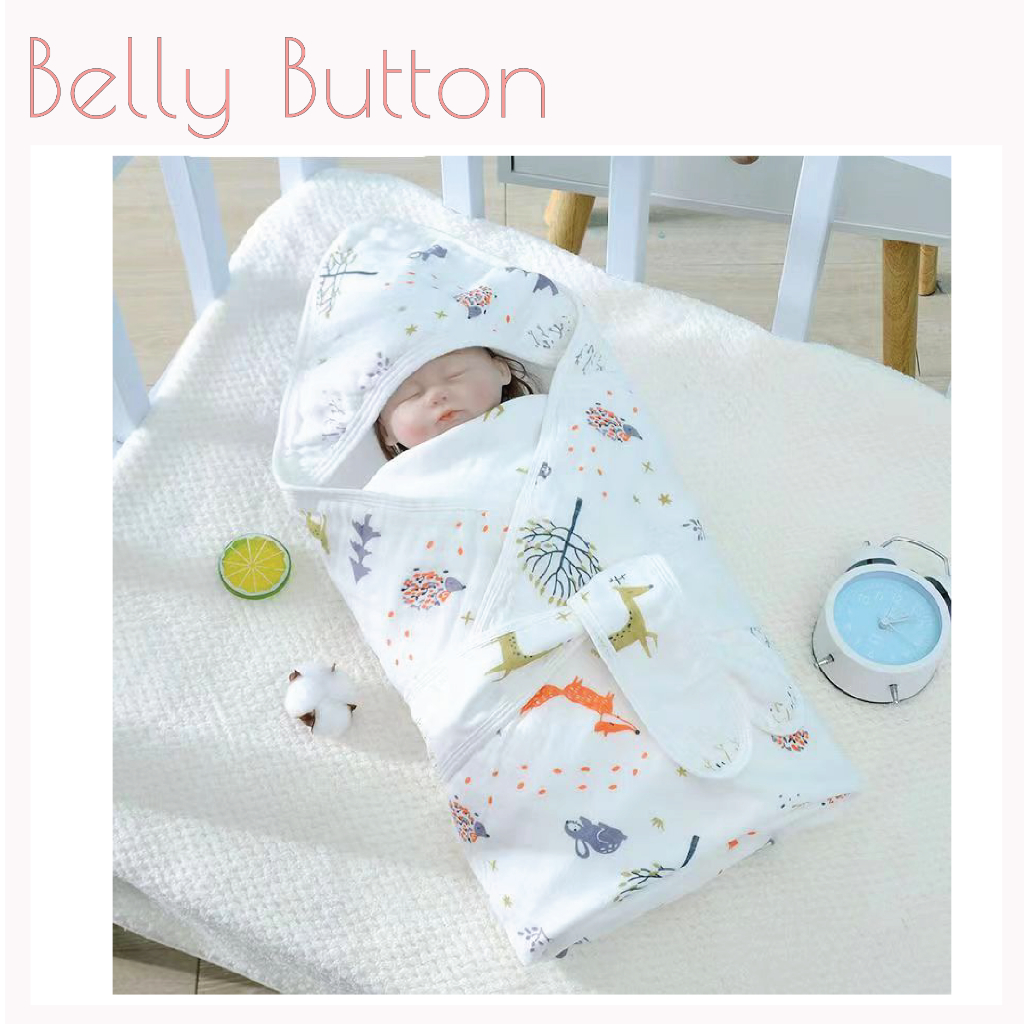 Khăn Ủ Có Đai BellyButton Mùa Hè Cho Bé Sơ Sinh 0 - 1 Tuổi, Chất Liệu 100% Cotton Dễ Dàng Giặt Sạch