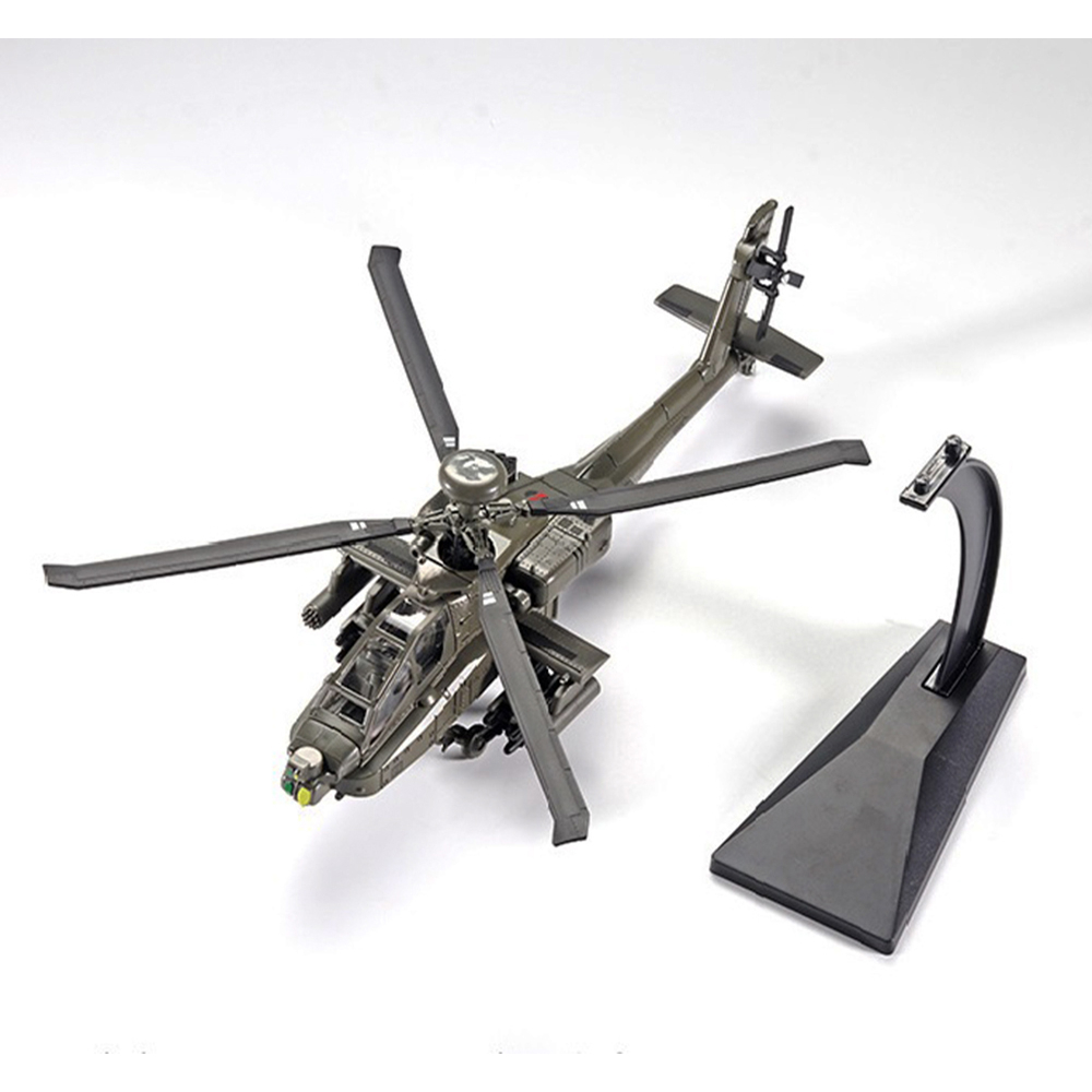 Mô hình máy bay trực thăng chiến đấu AH 64 Apache bằng sắt có đèn và âm thanh dài 28cm