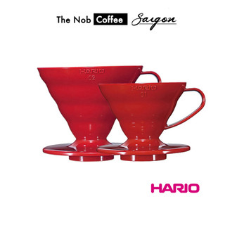 Phễu lọc cà phê Hario V60 sứ đỏ size 2 cup và 4 cup | Chính hãng Nhật Bản